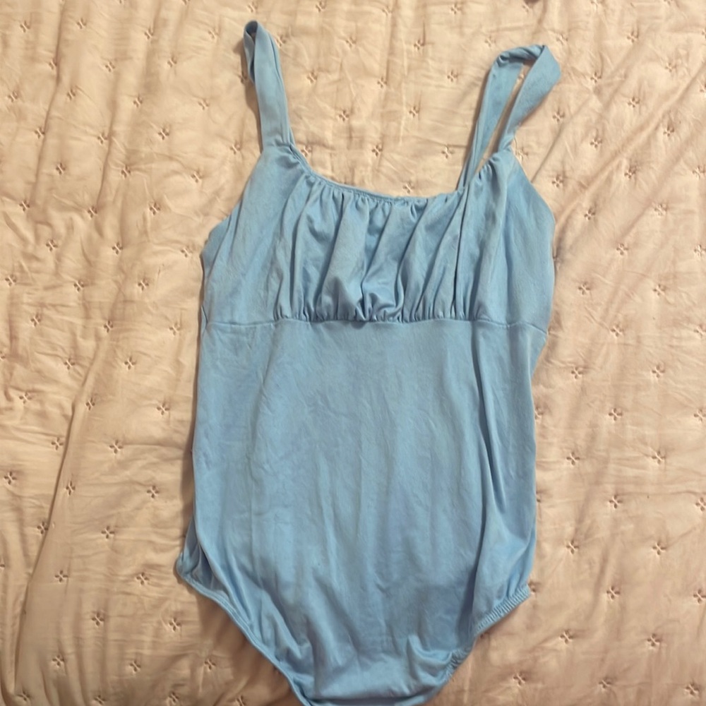 Just Polly baby blue bodysuit, size small